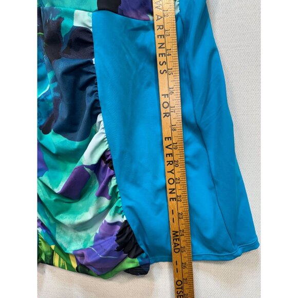 Lane Bryant Womens Ruched Swimsuit Top Size 44C Multicolor Swimwear Beach Chic - Picture 8 of 12